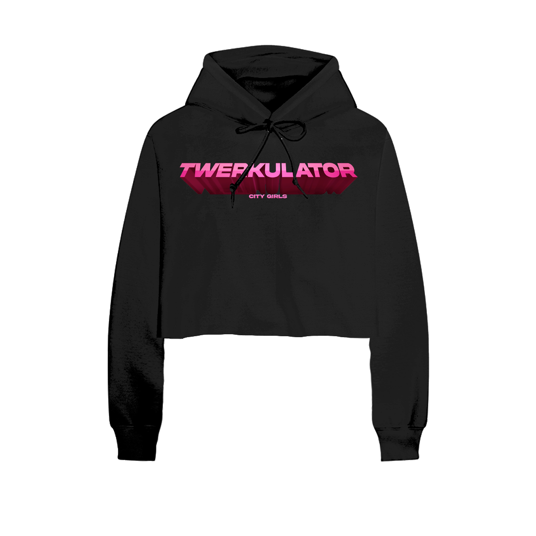 TWERKULATOR CROPPED BLACK HOODIE